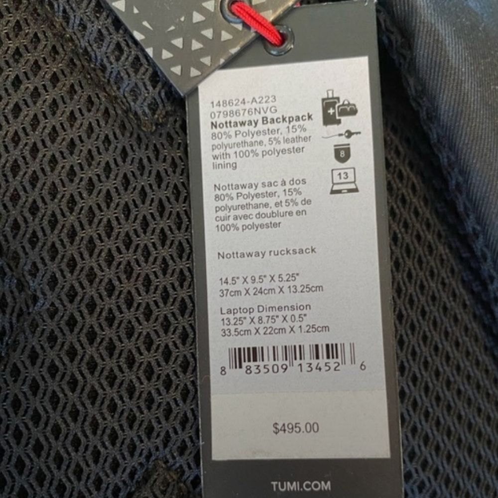 Tumi Rucksack: New With Tags backpack - Picture 8 of 8